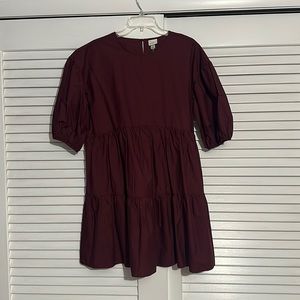 Maroon puff dress